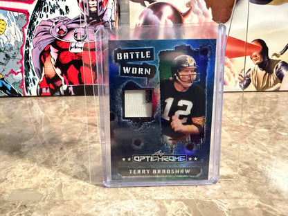 2026 Leaf Optichrome Terry Bradshaw Battle Worn Platinum Multicolor Game-Used /8