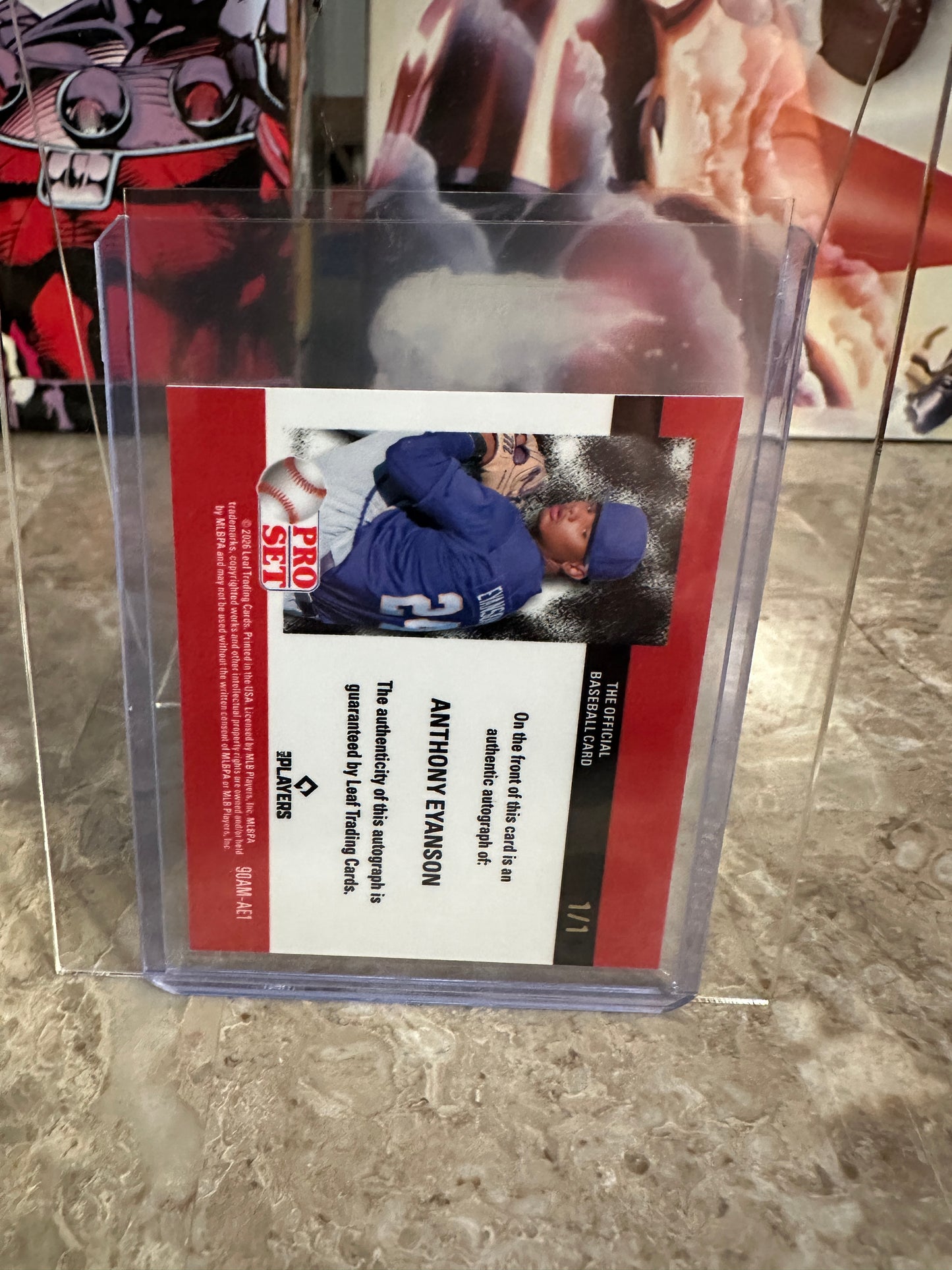 Anthony Eyanson 2026 Leaf Pro Set 1990 Mini Pink Prismatic 1/1 Autograph
