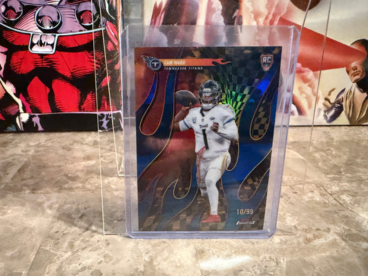 Cam Ward 2025 Topps Finest Football Torchers Blue Refractor /99