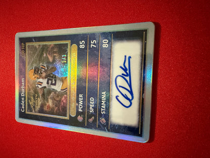 Caden Durham 2026 Leaf Trinity Football Magical Realm of Football Auto Gold 1/1