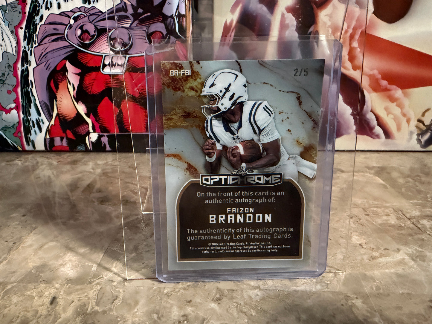 2026 Leaf Optichrome Football Faizon Brandon Base Auto Blue Color Match /5