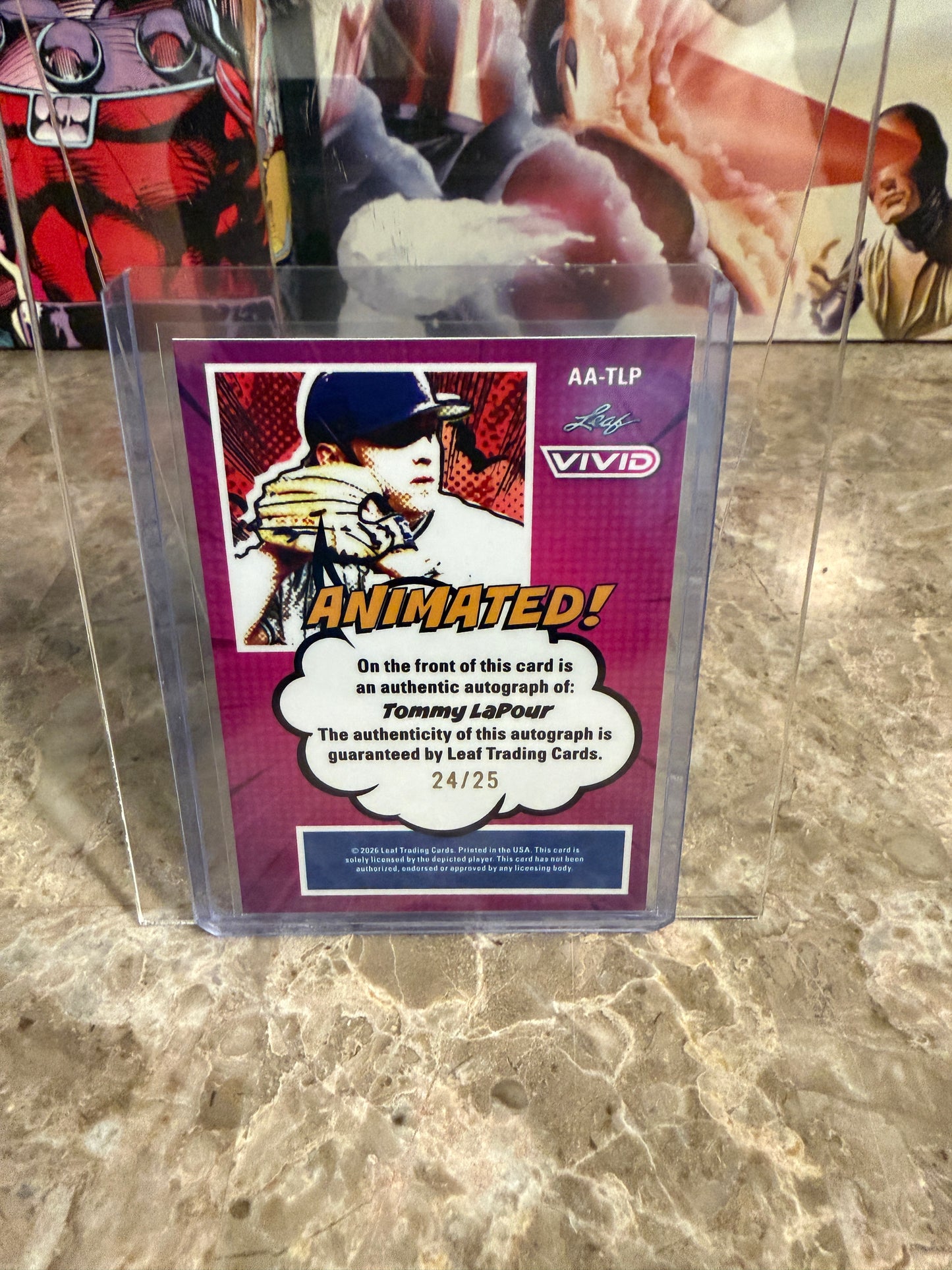 2026 Leaf Vivid Baseball Animated Autograph Techno Foil Tommy LaPour 24/25