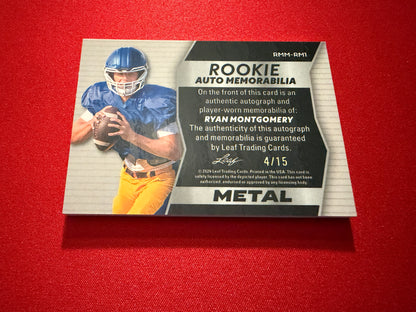 Ryan Montgomery 2026 Leaf Trinity Rookie Auto Mem Metal Multicolor Patch /15