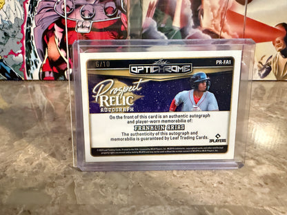 Franklin Arias 2025 Leaf Optichrome Baseball Prospect Relic Auto /10
