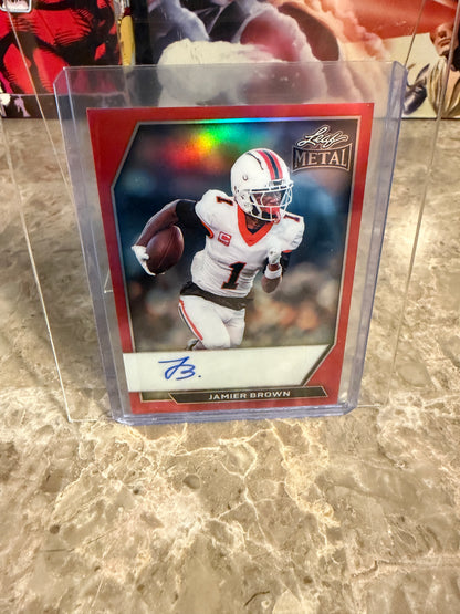 Jameer Brown 2026 Leaf Metal Base Auto Red Ohio State Color Match /4