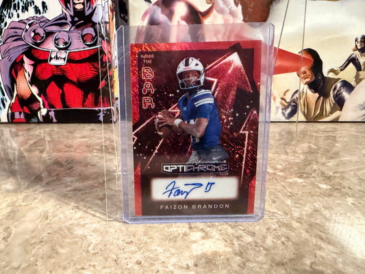 2026 Leaf Optichrome Football Faizon Brandon Raise The Bar Auto Red /4