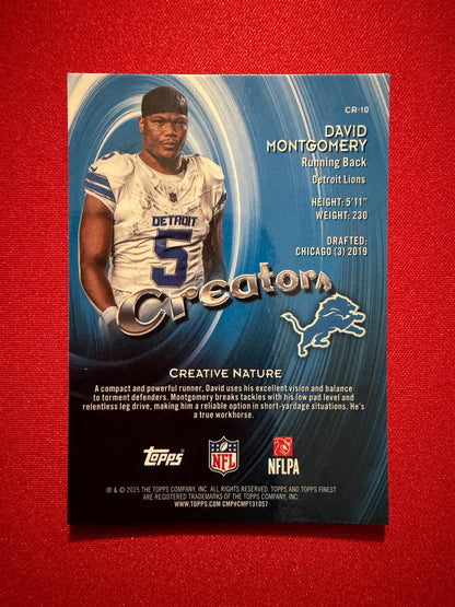 2025 Topps Finest Football David Montgomery Creators X-Fractor #CR-10