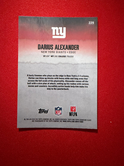 Darius Alexander 2025 Topps Signature Class Football Chrome Teal /225 #229