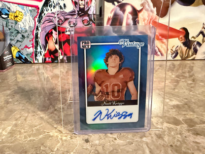 Noah Knigga 2026 Leaf Pro Set Metal Football Vintage Auto Platinum /8