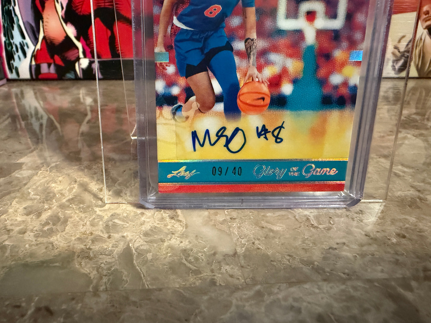 Me’Arah O’Neal 2025 Leaf Glory of the Game Basketball Court Queens Auto Silver /40