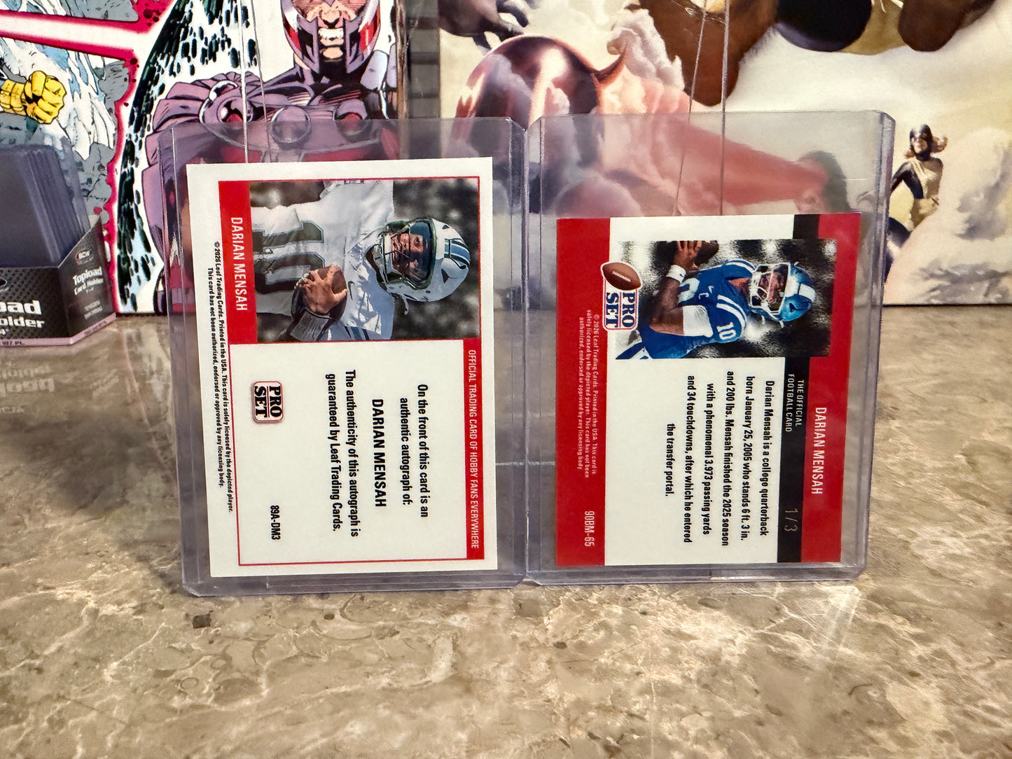 Darian Mensah 2026 Leaf Pro Set Metal Football 1989 Auto 1990 Mini Base Color Match