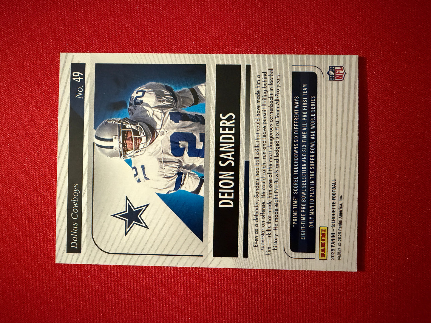 Deion Sanders 2025 Panini Silhouette Football Base Red /75 #49