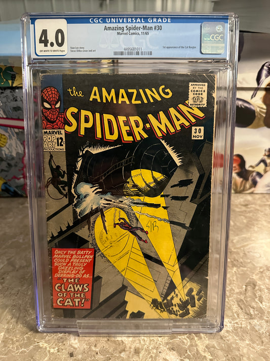 Amazing Spider-Man #30 CGC 4.0 (1965 Marvel) - 1st Appearance Cat Burglar