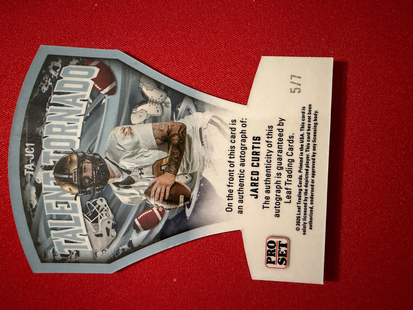 2026 Leaf Pro Set Metal Football Jared Curtis Talent Tornado Auto 1989 Mini Lot