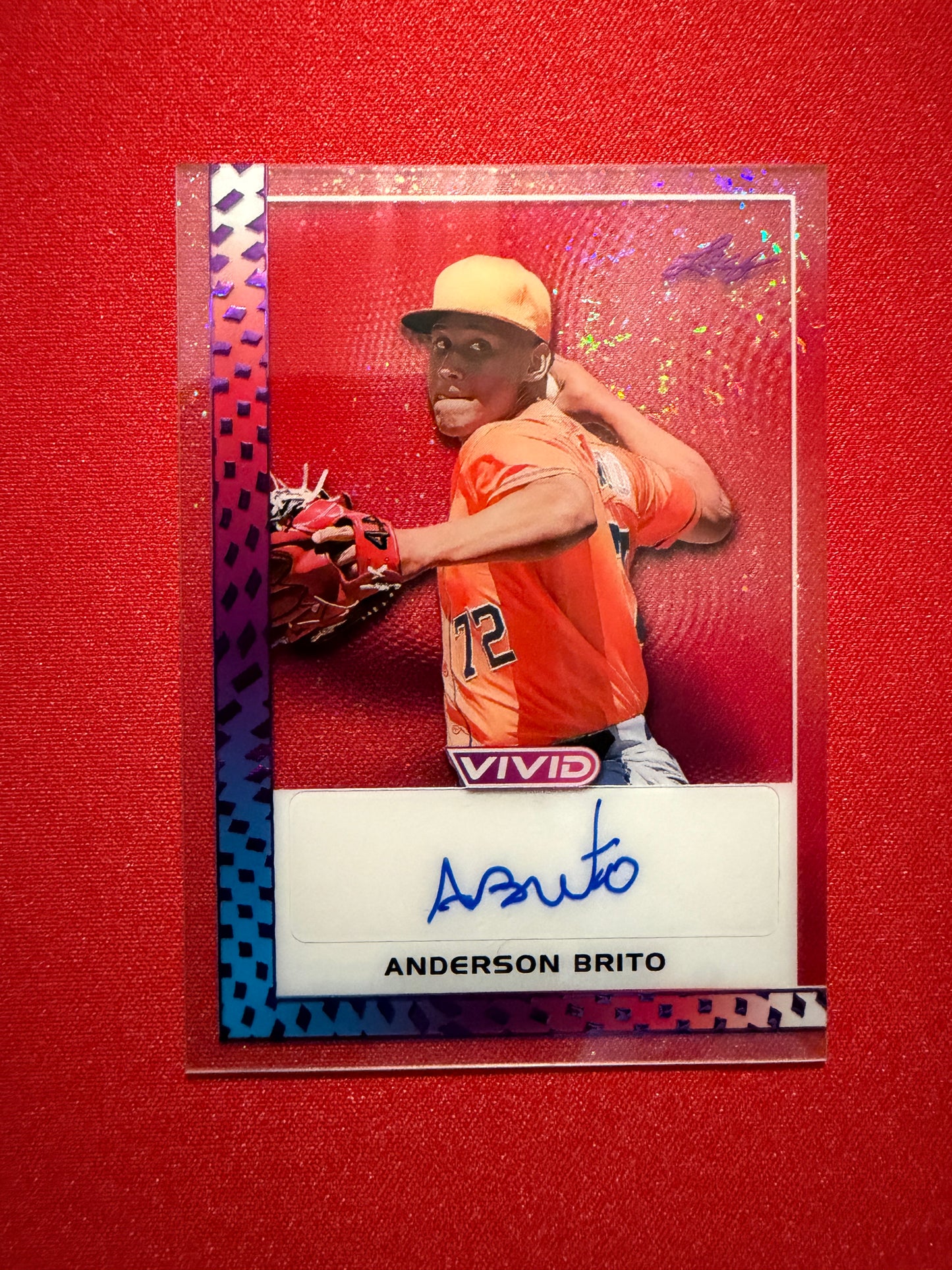 2026 Leaf Vivid Baseball Clear Stardust Purple Anderson Brito Auto 1/1