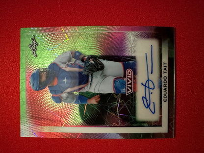 2026 Leaf Vivid Baseball Base Green Lazer Autograph Eduardo Tait 3/10