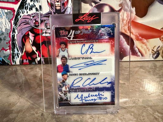 Yamal Malachi Toney Boozer Cholowsky 2026 Leaf Metal ID4 4th of July 4-Auto 1/4