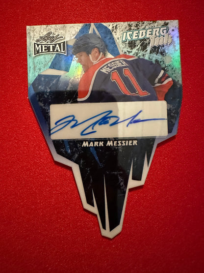 2026 Leaf Metal Hockey Iceberg Ink Blue Prismatic Mark Messier Auto 2/3