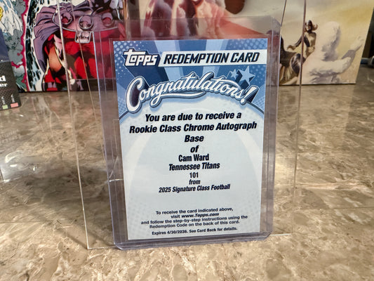 2025 Topps Signature Class Football Cam Ward Chrome Auto Redemption #101