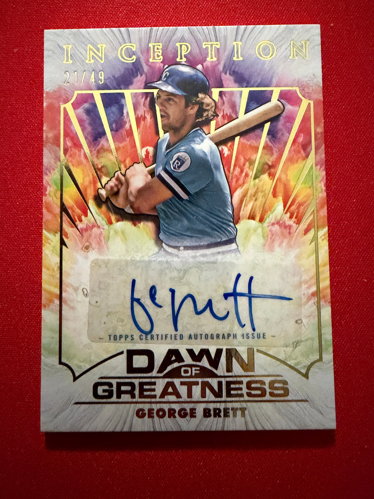 2025 Topps Inception George Brett Dawn of Greatness Auto /49