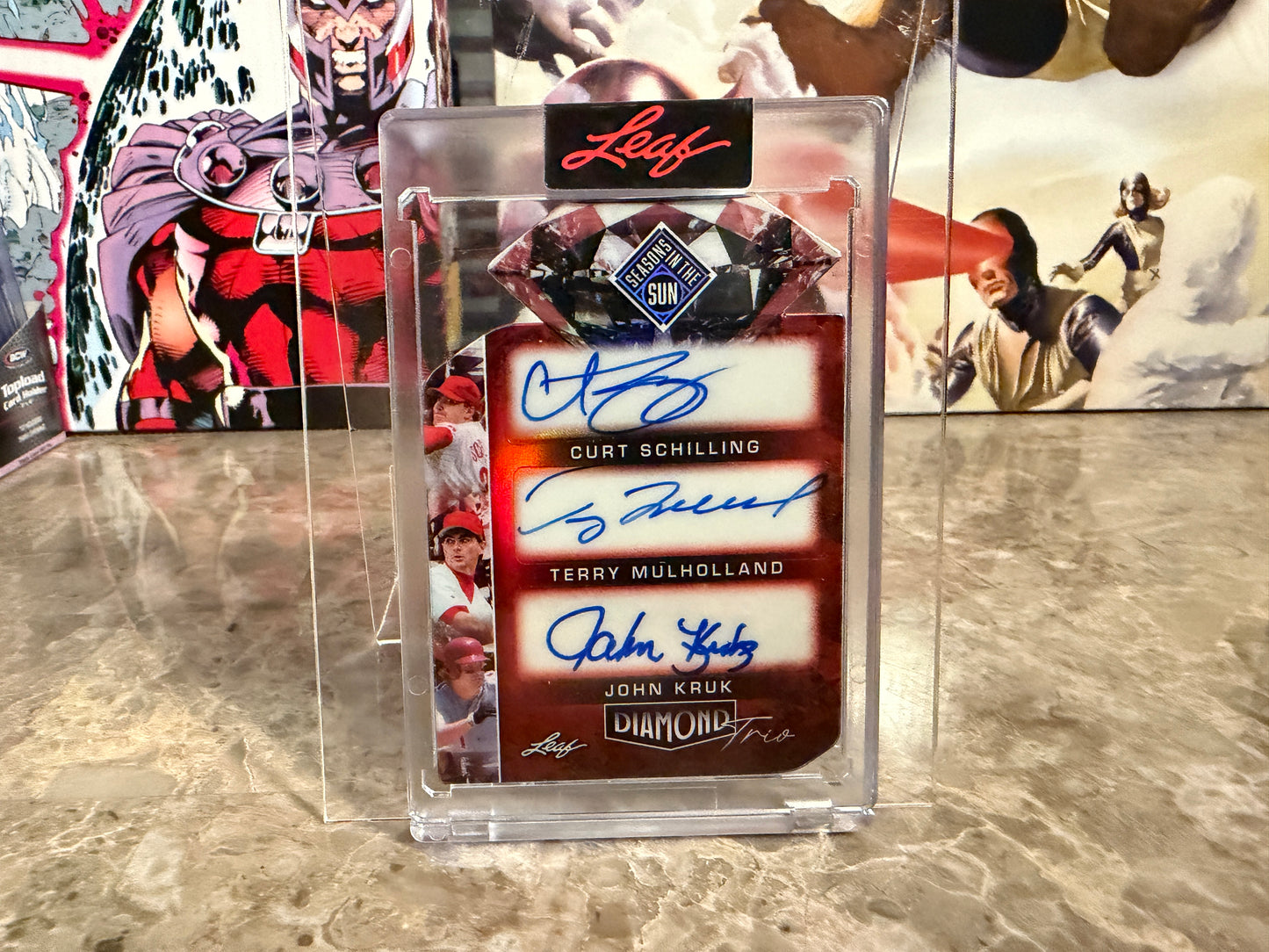 Schilling Kruk Mulholland 2026 Leaf Seasons In The Sun Diamond Trio Auto Color Match 2/2