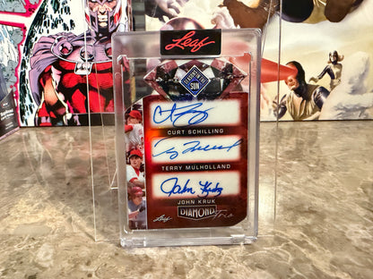Schilling Kruk Mulholland 2026 Leaf Seasons In The Sun Diamond Trio Auto Color Match 2/2