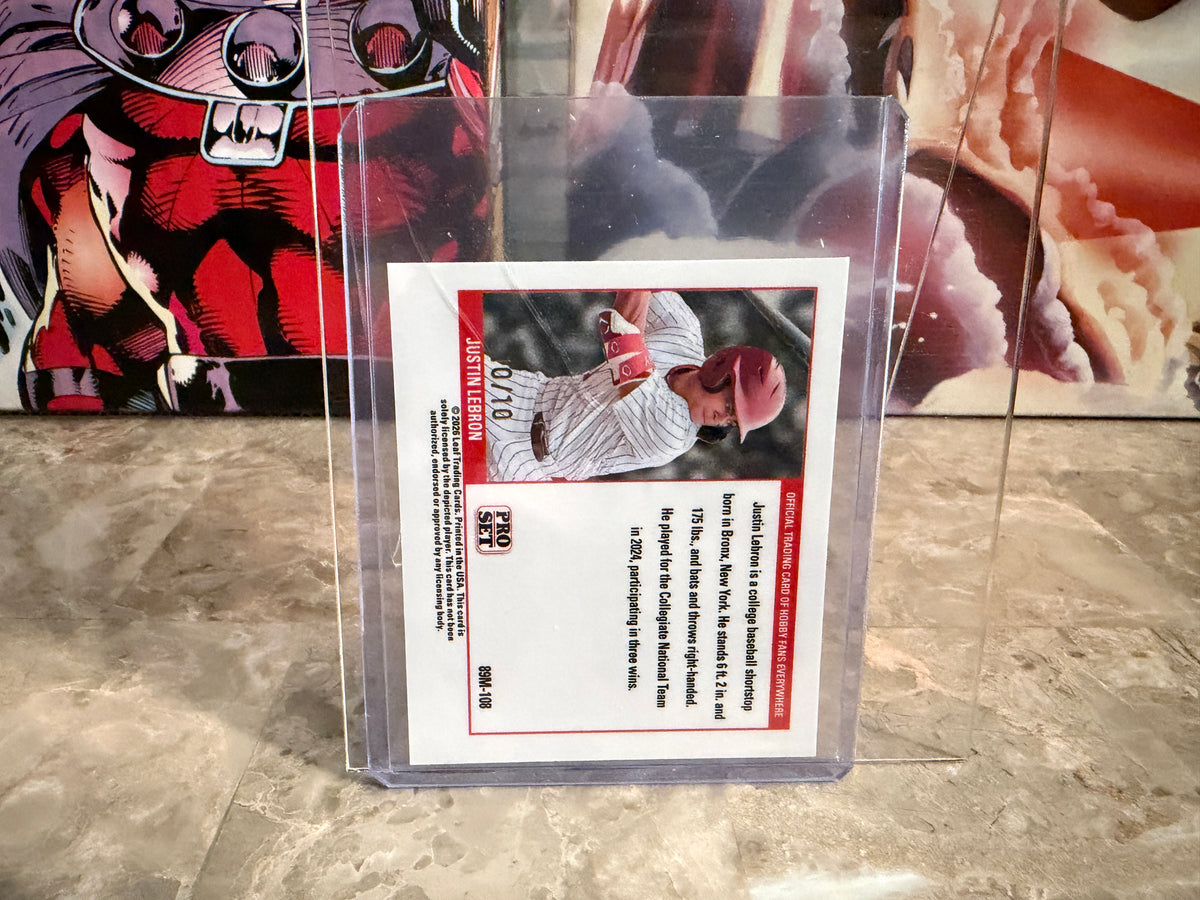 Justin Lebron 2026 Leaf Pro Set Metal Baseball 1989 Mini Silver 10/10 Bookend