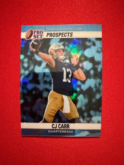 2026 Leaf Pro Set Metal Football CJ Carr 1990 Platinum /8