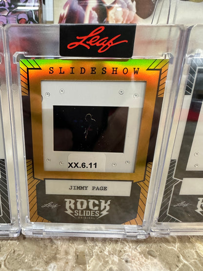 2026 Leaf Slideshow JIMMY PAGE Led Zeppelin Metal /25 + 3 Base 4-Slide LOT