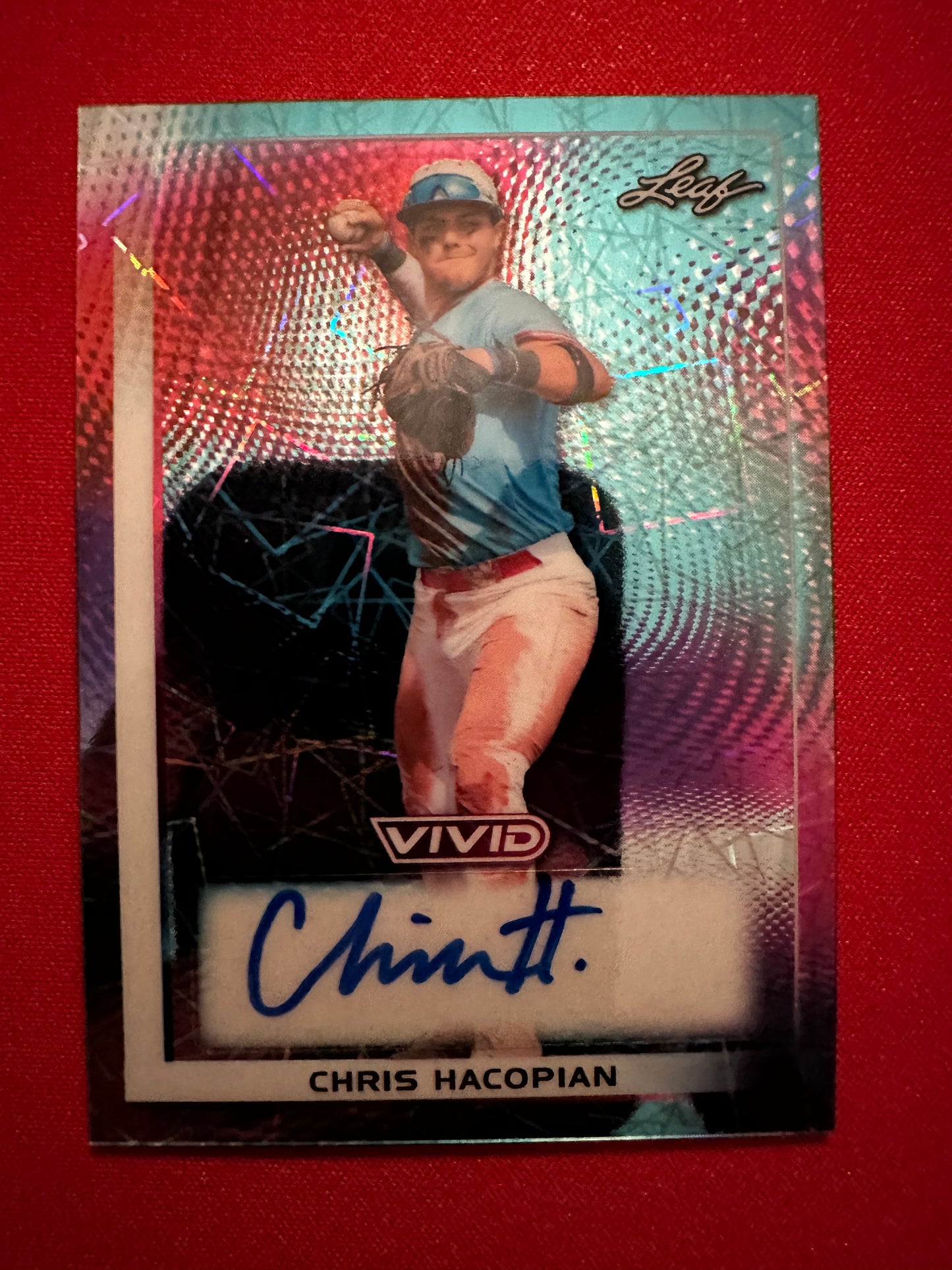 Chris Hacopian 2026 Leaf Vivid Teal AUTO /35 Texas A&M Aggies Star