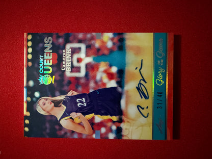 Cameron Brink 2025 Leaf Glory of the Game Basketball Court Queens Auto Silver /40
