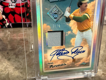 Tony Armas 2026 Leaf Seasons In the Sun Signature Souvenir Auto Relic Silver /20