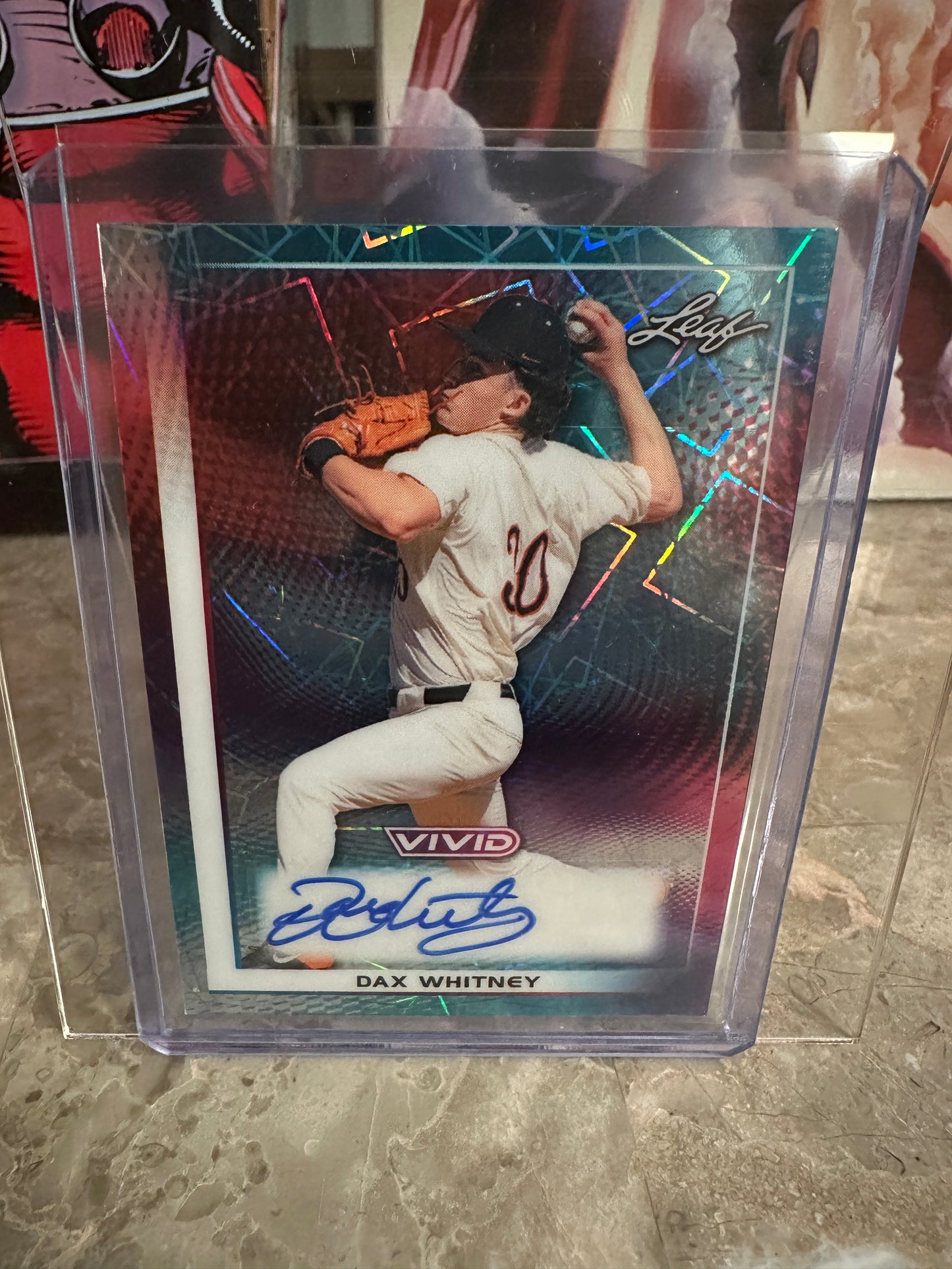 Dax Whitney 2026 Leaf Vivid Teal Laser AUTO /35 Oregon State NCAA Ace