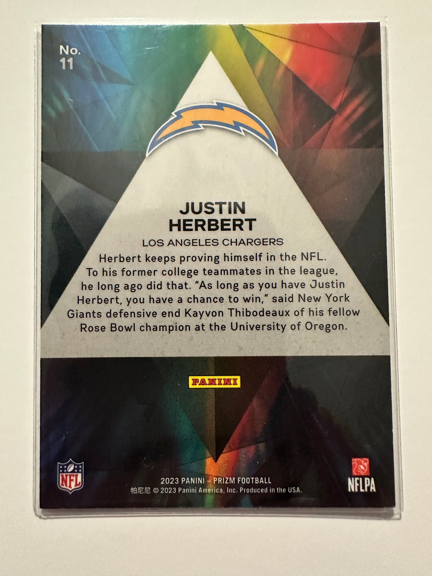 2023 Justin Herbert Card Lot - Prizmatic/Hype/Optic (2023 Panini)