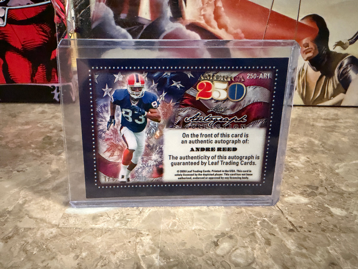 Andre Reed 2026 Leaf Autograph Collection America 250 Red Color Match 1/1