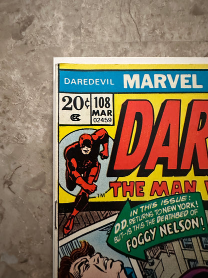 Daredevil #108 FN+ 6.5 (1974 Marvel) - Glossy copy