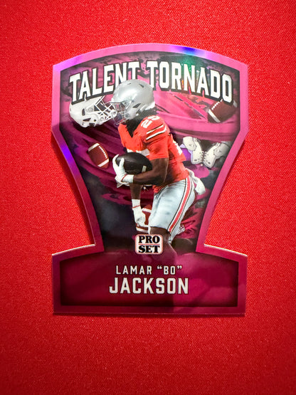 Lamar "Bo" Jackson 2026 Leaf Pro Set Metal Football Talent Tornado Pink /4