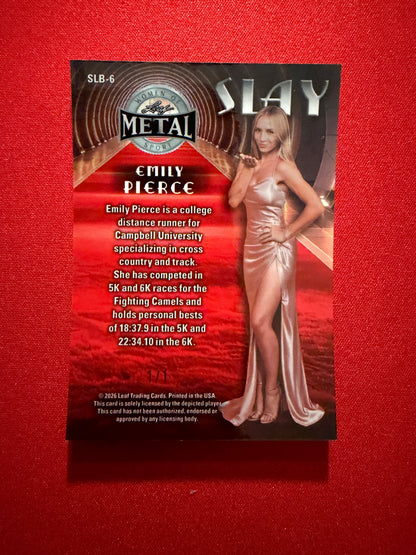 Emily Pierce 2026 Leaf Metal Women Of Sport Slay Red Lava 1/1