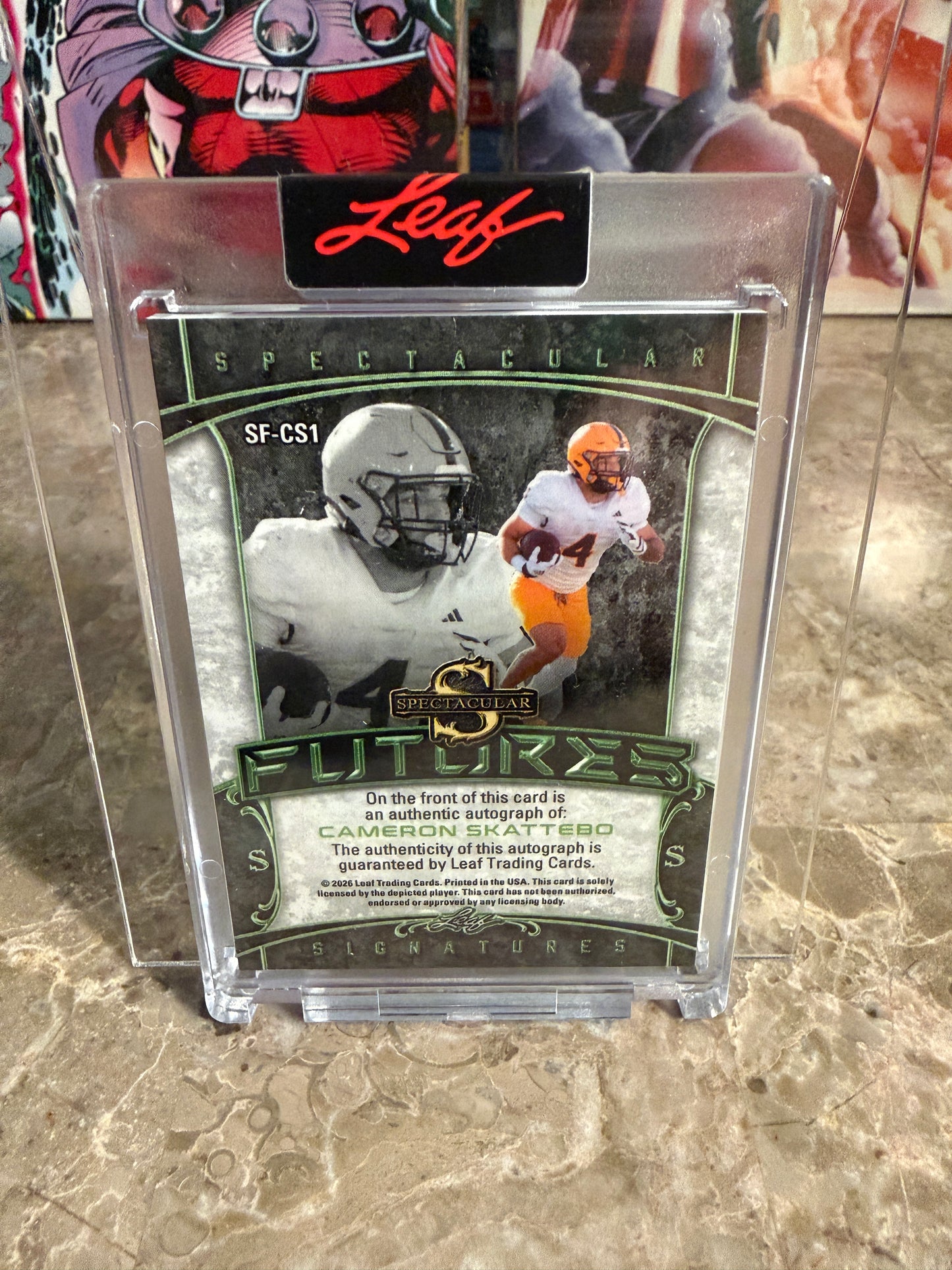 2026 Leaf Spectacular Football Spectacular Futures Auto Cam Skattebo /12