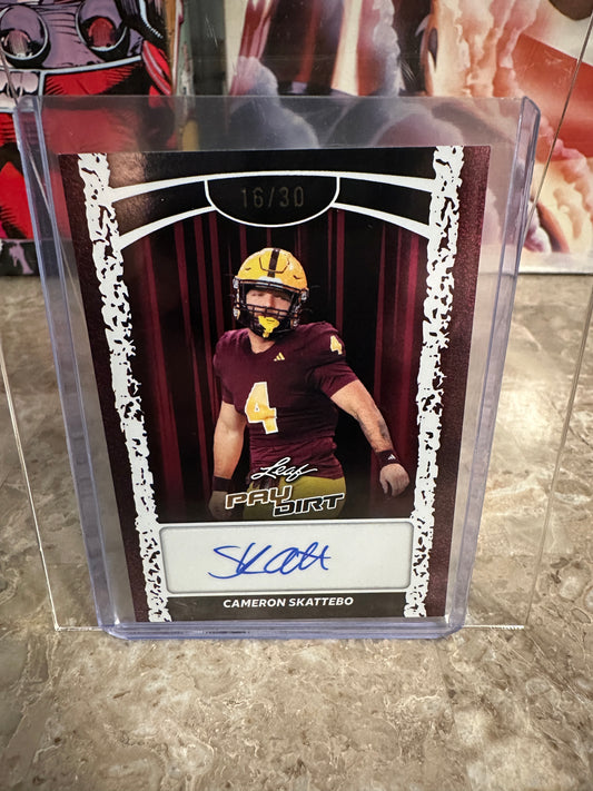 2026 Leaf Paydirt Cam Skattebo Pink Parallel Auto 16/30 Card BA-CS2