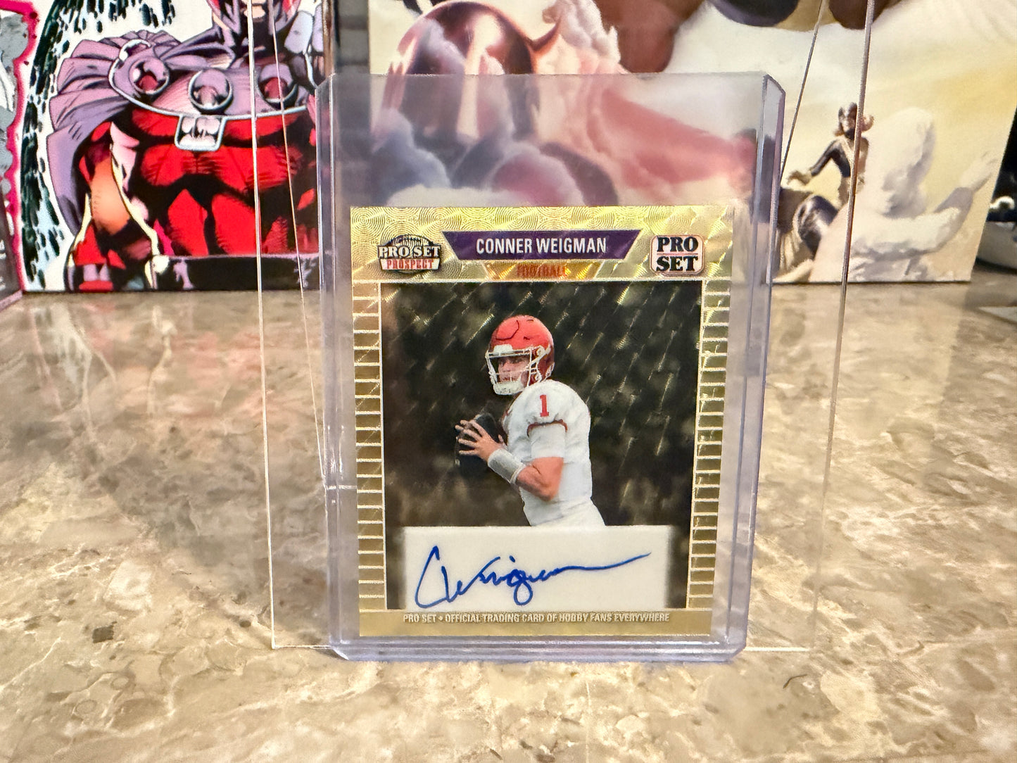 2026 Leaf Pro Set Metal Football Conner Weigman 1989 Mini Auto Super Gold 1/1