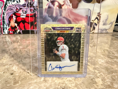 2026 Leaf Pro Set Metal Football Conner Weigman 1989 Mini Auto Super Gold 1/1