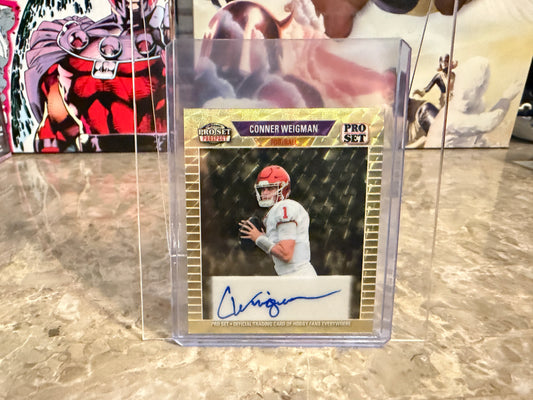 2026 Leaf Pro Set Metal Football Conner Weigman 1989 Mini Auto Super Gold 1/1