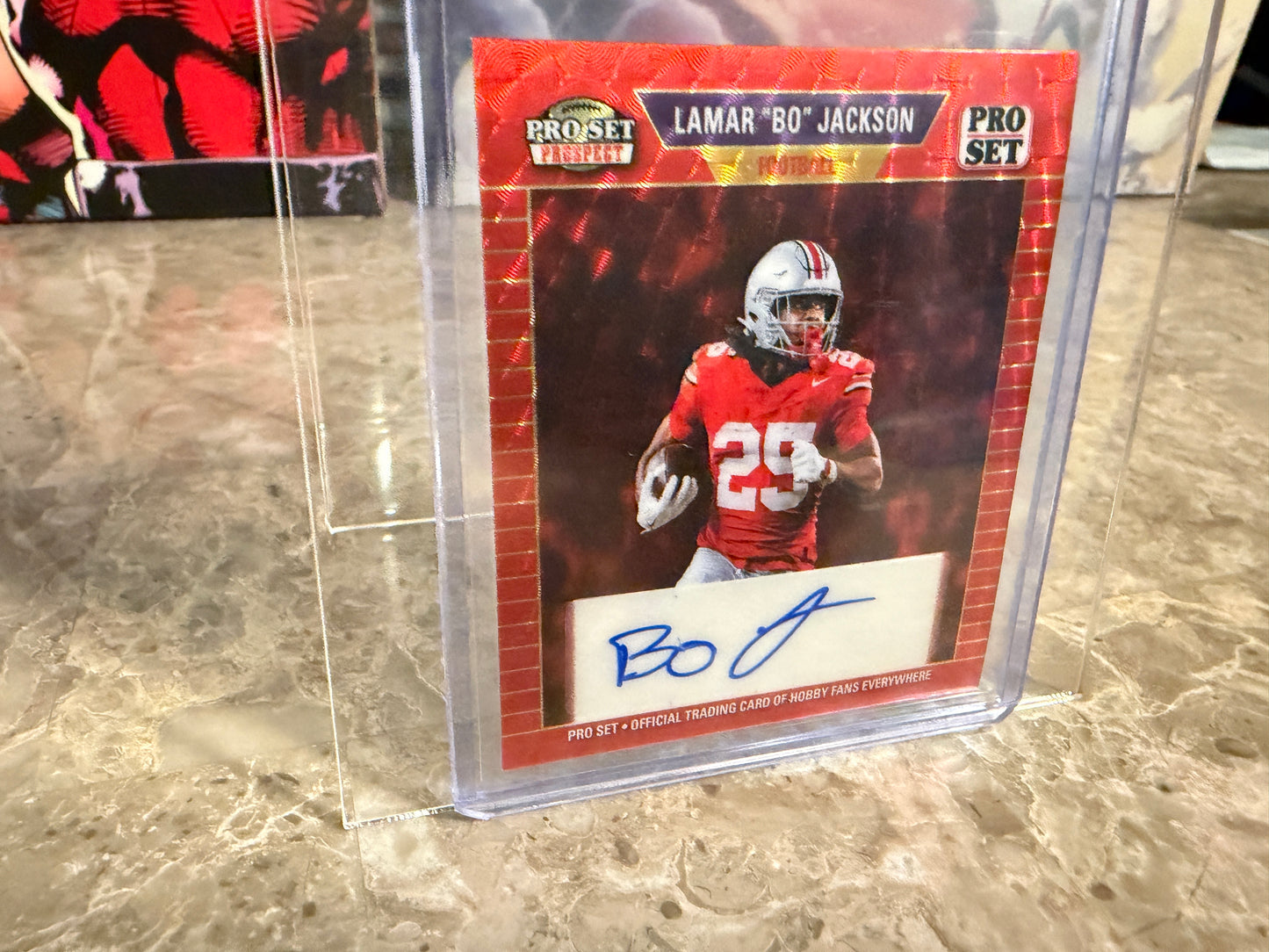 2026 Leaf Pro Set Lamar Bo Jackson 1989 Mini Auto 1/1 Red Flood Super Prismatic