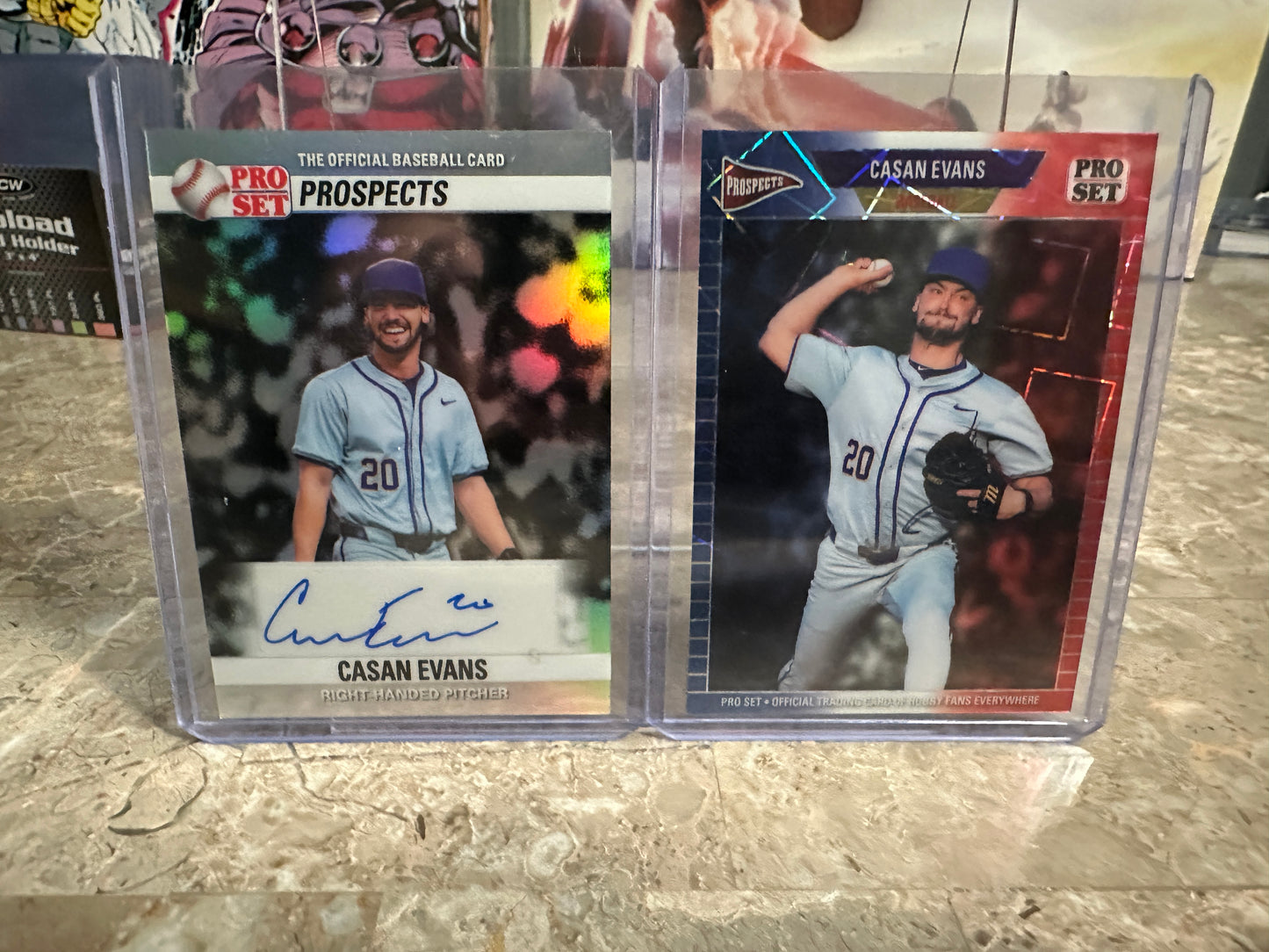 Casan Evans 2026 Leaf Pro Set Two-Card Prospect Lot