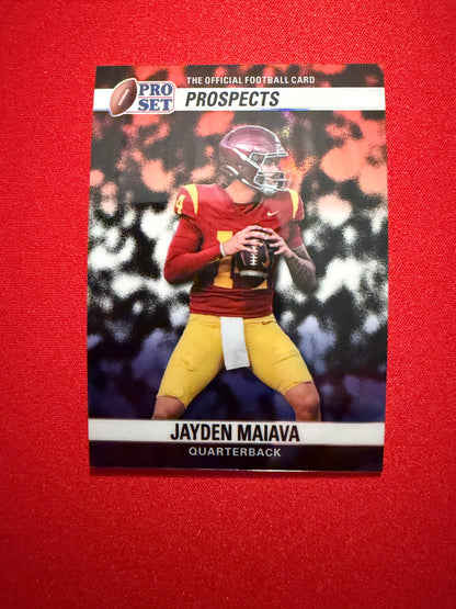 2026 Leaf Pro Set Metal Football Jayden Maiava 1989 Auto Silver RWB Lot