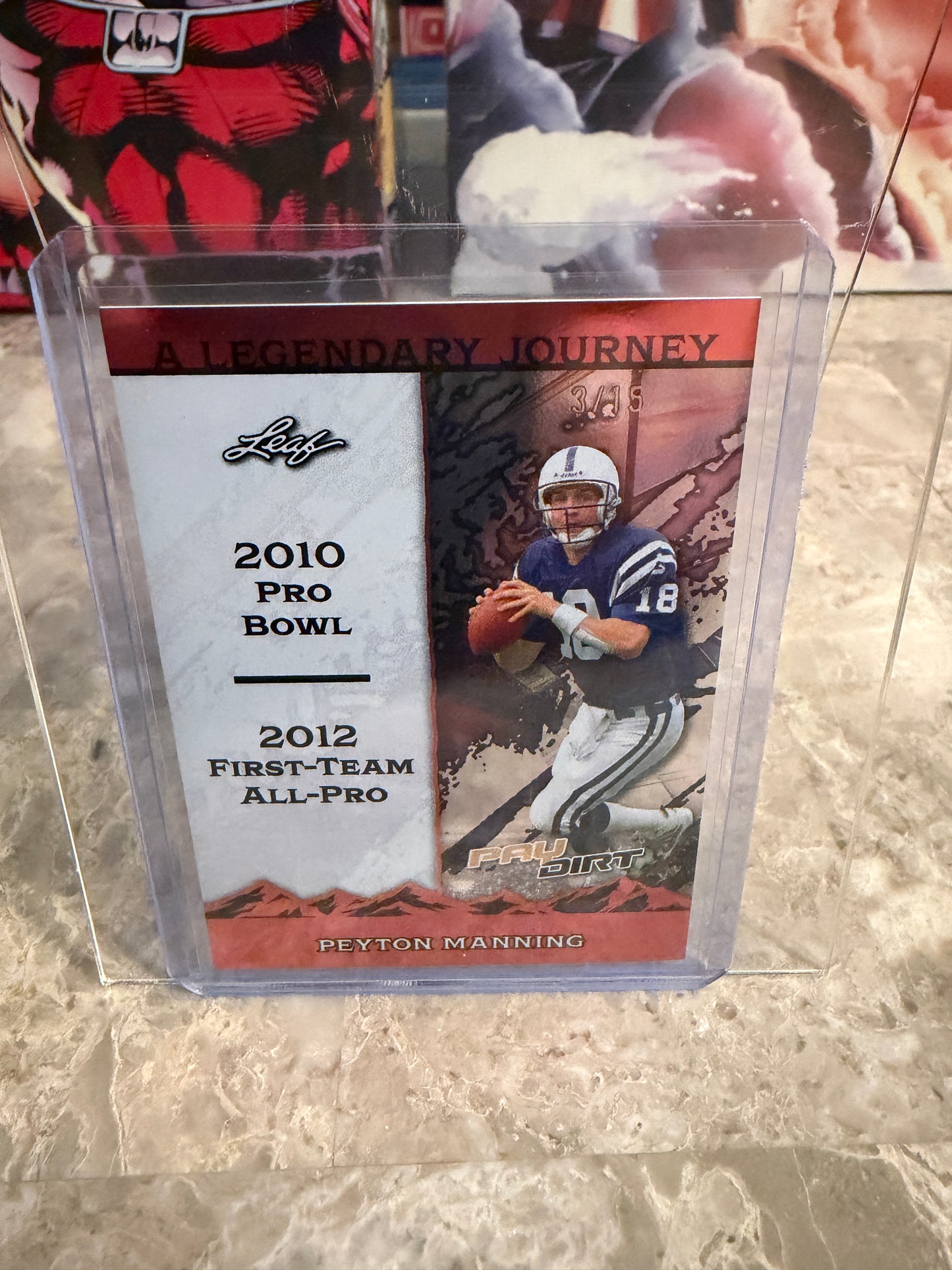 Peyton Manning 2026 Leaf Paydirt Football A Legendary Journey Orange Parallel Two-Card Lot