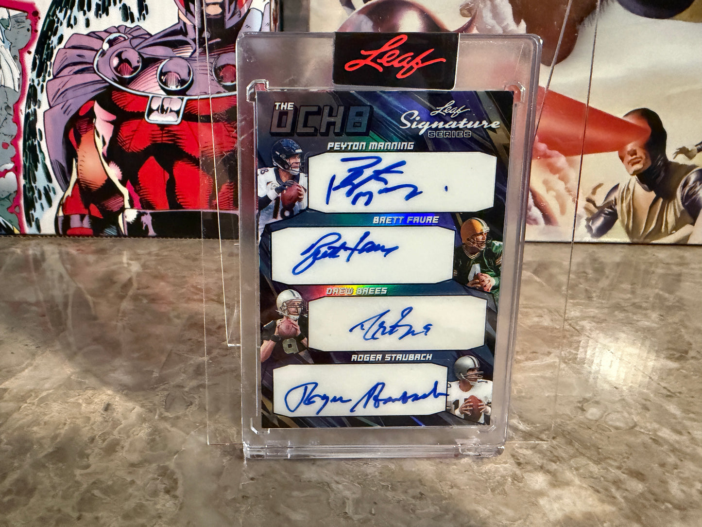 Peyton Manning Brees Favre Montana 2026 Leaf Signature Series The Ocho 8-Auto 1/1