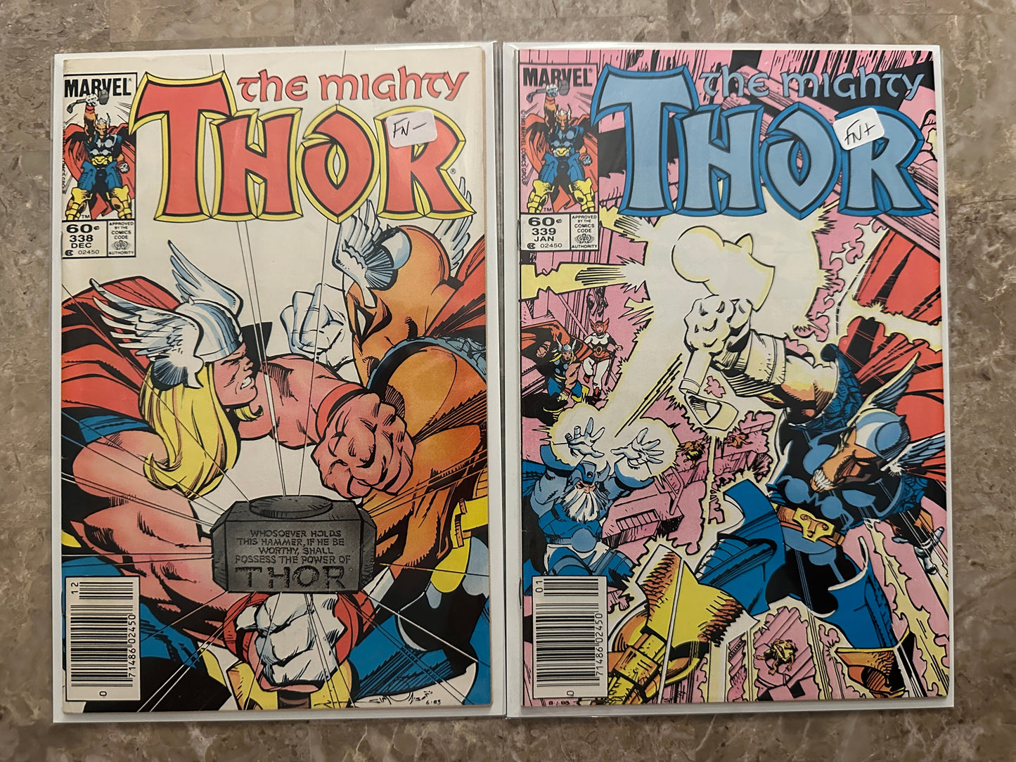 Thor #338-339 Newsstand Mid Grade (Marvel 1985)