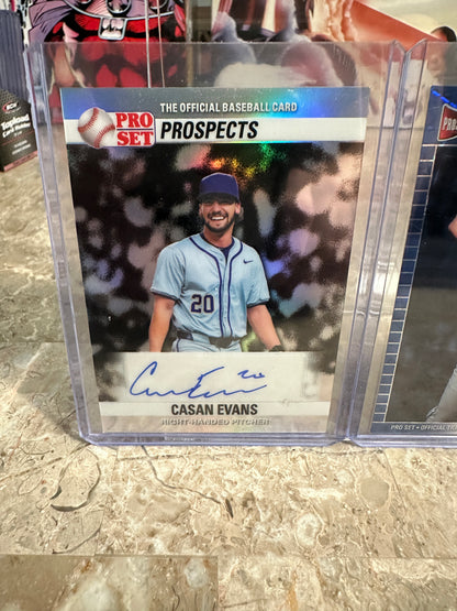 Casan Evans 2026 Leaf Pro Set Two-Card Prospect Lot